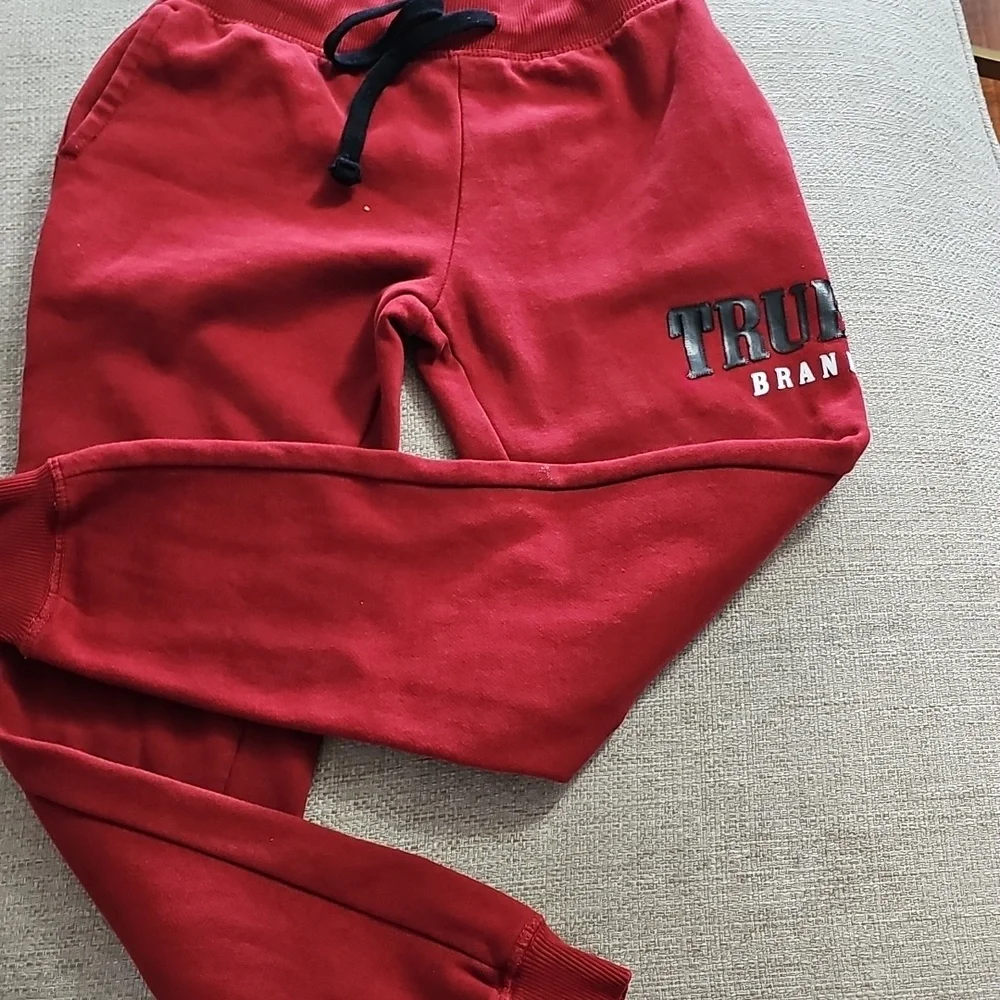 True Religion Red Hoodie with Branded Label Red Juniors Sz Large 14/15